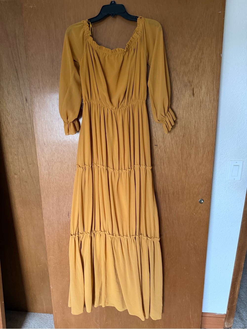 Baltic Born Mustard Tiered Maxi Dress